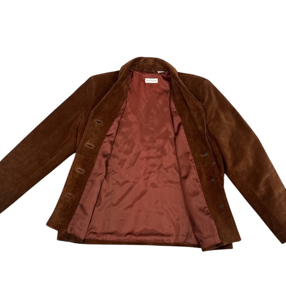 Ann Taylor Brown Suede Leather Jacket Size M - Picture 3 of 8